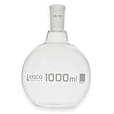 Eisco Labs - 1000 mL Flat Bottom Boiling Flask with 24/40 Ground Joint, Borosilicate Glass, Ideal for Organic Chemistry, Heating, Distillation, Reflux, Extractions & Solution Preparation in Labs
