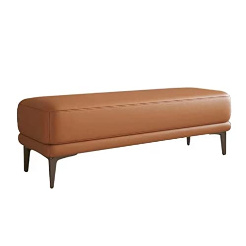 Elegante banco tapizado de cuero Woo para dormitorio, taburete versátil para cambiar zapatos, para sala de estar y guardarropa (100 x 40 x 42 cm, B)