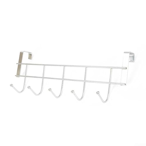 CRIDENG 5 Hooks Over The Door Hooks, Coat Rack Over The Door Hooks, Over The Door Hook Hanger Rack, Wash Room Hanger Clothes Towel Storage Holder