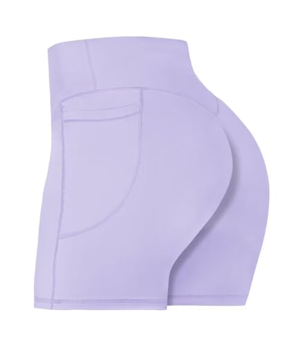 Sunzel Women's High Waisted Biker Shorts with Pockets for Yoga Workout