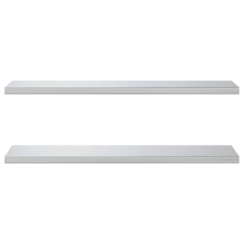 HOMELEN Estantes flotantes para la pared, estantes de pared 2 unidades. 100x30x3 cm estantes de pared de acero inoxidable plateado, diseño moderno - espacio de almacenamiento - Construcción estable