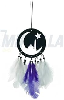 Car Hanging Accessories Interior - Elegant Dream Catcher for Car - Charm for Auto Decor - Stylish Handmade Ornament for Rear View Mirror Decoration - Chand Tara
