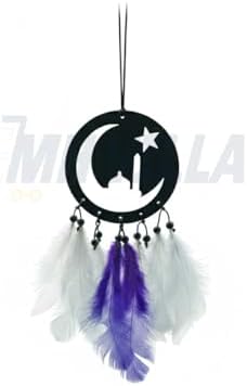 Car Hanging Accessories Interior - Elegant Dream Catcher for Car - Charm for Auto Decor - Stylish Handmade Ornament for Rear View Mirror Decoration - Chand Tara