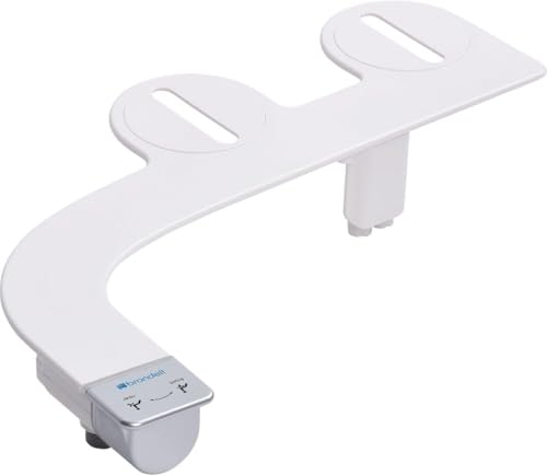 Brondell Bidet Attachment for Toilet SS-250 SimpleSpa Fresh Water Spray with Adjustable Water Pressure Side Arm Control Slim Bidet Sprayer Silver Knob (Dual Nozzle)