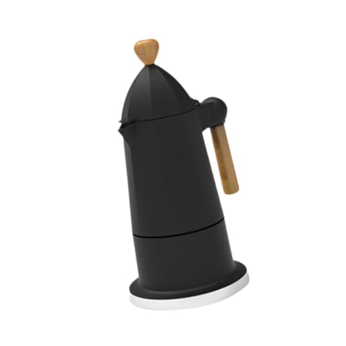 YWJLQH Cafetera Portátil de 6 Tazas de Aleación de Aluminio, Cafetera Octogonal para Camping, Cafetería, Oficina Y Restaurante, Negro, tal como se describe