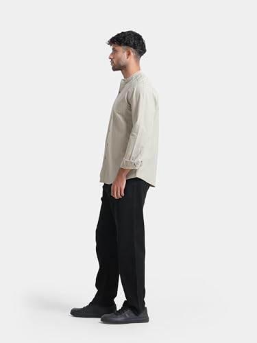 Image of StitchX Men's Full Sleeve Mandarin Collar Jacquard Shirt