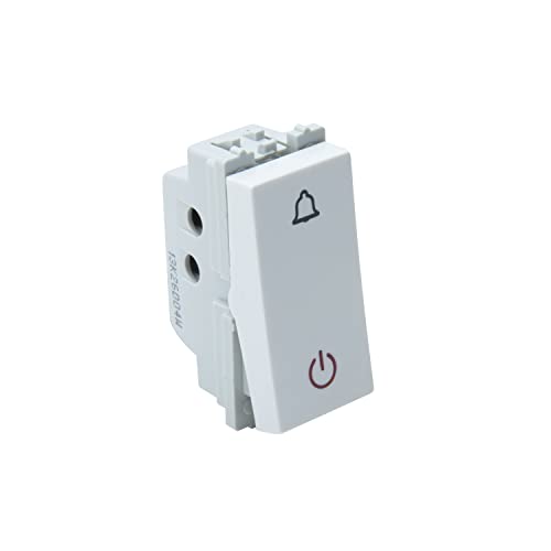 Wipro Northwest Nowa 6A Bell Push With Indicator, White (pack of 10)