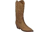 Skydiva | Botas Aterciopeladas de Tacón Mujer – Botas Camperas en Color Camel – Bota Cowboy con Cremallera – Tacón Cubano Medio y Cómodo – Tendencia – Modelo M4791-36