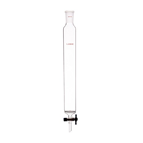 Laboy Glass Chromatography Column 24/40 with Fritted Disc & PTFE Stopcock 46mm in Column O.D.& 305mm in...