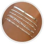 MBW Silver Bracelets for Women, Dainty Silver Bracelets for Women Set 14K Silver Bracelet Stack Waterproof Jewelry for Women Trendy Minimalist Simple Small Thin Bracelet Set for Women Teen Girls Gift
