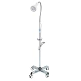 Lampe D'examen Médical à LED, Lampe D'examen Chirurgical avec Base Mobile, Lampe D'examen Gynécologique 28W, Hauteur et Angle Réglables, pour Ambulatoire, Stomatologie