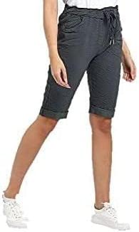 Chilgoza Women's Charcoal Stretch Plain Magic Comfy Lagenlook Shorts Jeggings Pants Italian (, 16-18)