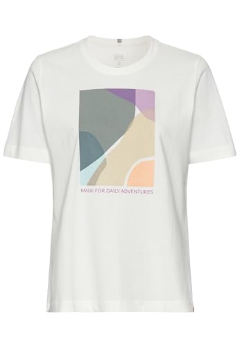 T-Shirt Blanc camel active 309608-5t64 Coton Col Rond Mode Femme S