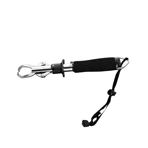 Anneome 2pcs Portable Stainless Steel Fishing Lip Grip Holders with Scale Handle Grippers for Outdoor Fishing Coated Grip for Fish Control