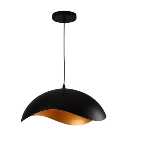 Vetrineinrete® Lampadario a sospensione contemporaneo E27 lampada pendente per cucina isola soggiorno (Nero)