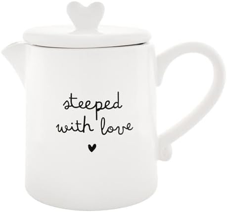 Santa Barbara Design Studio Ceramic Teapot with Lid and Handle Decorative Tea Pot, 28.25-Ounce, Steeped with Love image 3