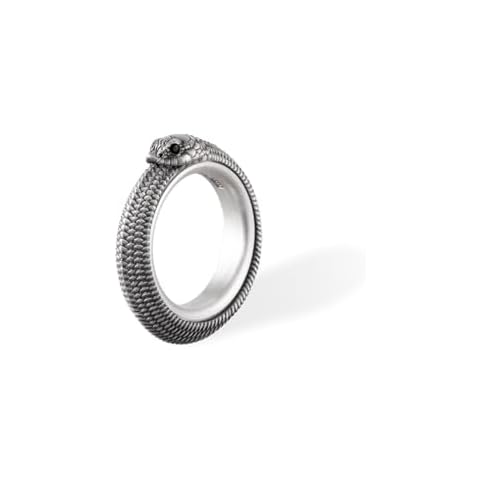 COPPERTIST.WU Ouroboros Spin Ring 925 Sterling Silver Rings Hognose Snake Spinner Ring Fidget Ring Anxiety Ring Jewelry Gift for Men Women (8) Cover