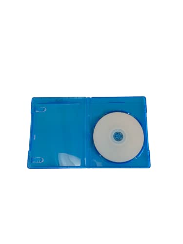 Todomedia Standard 12Mm Single (1-Disc Capacity) Blu-Ray Case With Screen Printed Log And Clear Wrap Around Sleeve, 12Mm 1-Disc Blue Blu-Ray Dvd Disc Case For Cd/Dvd Discs (5-Pack) #TOP2