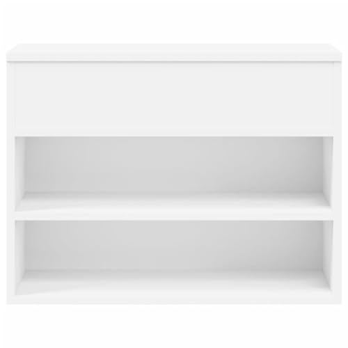ShGaxin Banco Zapatero, Banco Pasillo, Banco Recibidor, Descalzadora, Estanteria Zapatero, Mueble Zapatero, de aglomerado Blanco 60x30x45 cm - imagen 5