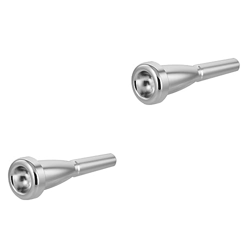 ibasenice 2pcs French Horn Plated Metal French Horn Silver Plated Musical Instrument Smooth Legato