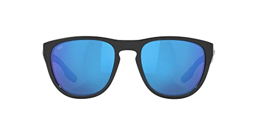 Costa Del Mar SUNGLASSES Costa Del Mar Herren Irie Sonnenbrille, Schwarz/Grau, polarisiert-580p, 55 mm, Schwarz/Blau, verspiegelt, polarisiert, 580 g, 55 mm