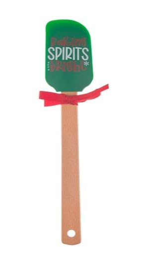 Winter Trees Love, Peace, Joy Christmas Kitchen Towels & Christmas Spatula with Ribbon – Festive Holiday Kitchen Set