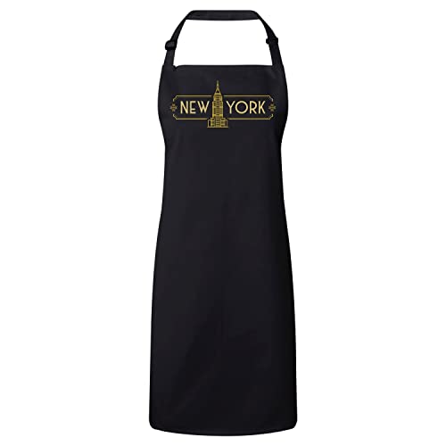 Tablier cuisine noir New York vintage pour protéger vos vêtements des taches