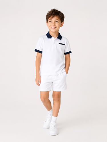 Image of Mud Kingdom Boys Polo Shirt Short Sleeve School Uniform Pique Polo Summer