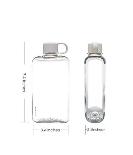 Allkelr 17Oz Portable Flat Water Bottle, Bpa Free Tritan Plastic Travel Water Bottle For Camping, Fitness, Outdoor Sports, Fits Purse And Pocket (White) #TOP4