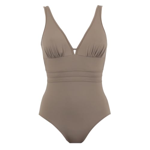 Maillot de bain 1 pièce Idylle Janine Robin en taupe chic et haute couture