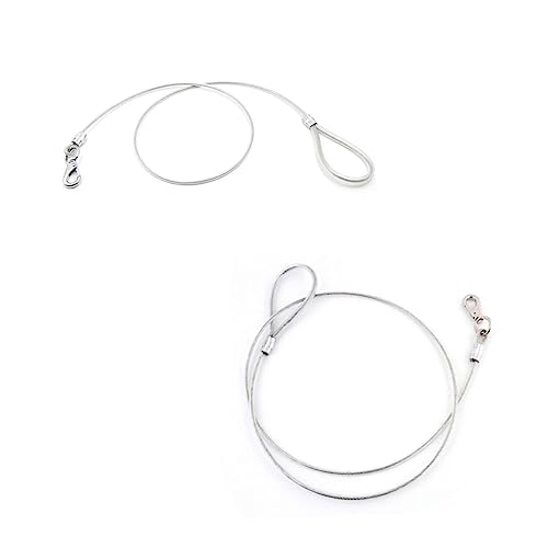 Garneck Steel Wire Dog Training Lead Chew Leash for Large Dogs White Lightweight Water Resistant for Outdoor Walking Training