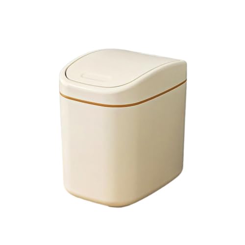 Mini cubo basura plástico con tapa oscilante papelera escritorio pequeña para coche y contenedores