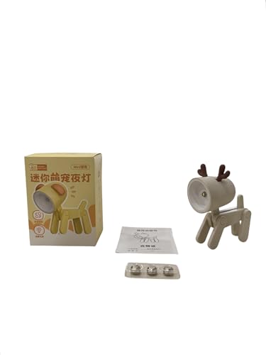 Veilleuse cerf blanc cassé - Mini lampe de table LED décorative - 2