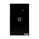 EKAZA Interruptor Inteligente, Touch, Wifi+BLE, 1 botões, Preto, Compatível com Google home e Alexa -T207-1P