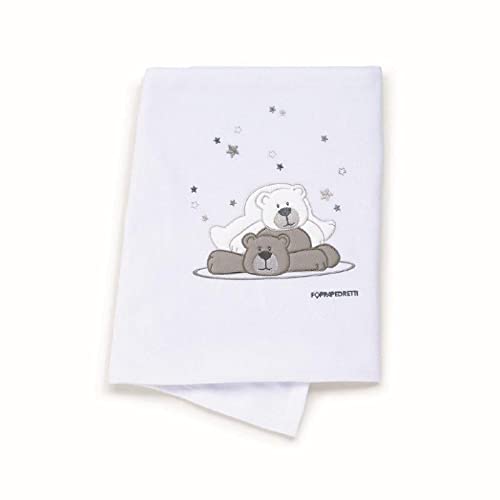 COPERTINA IN PILE RICAMATA DOLCESTELLA BIANCO FOPPAPEDRETTI