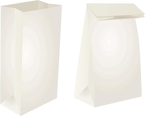 8lb White Paper Bags - Lunch, Craft & Grocery Bags - Pack of 500