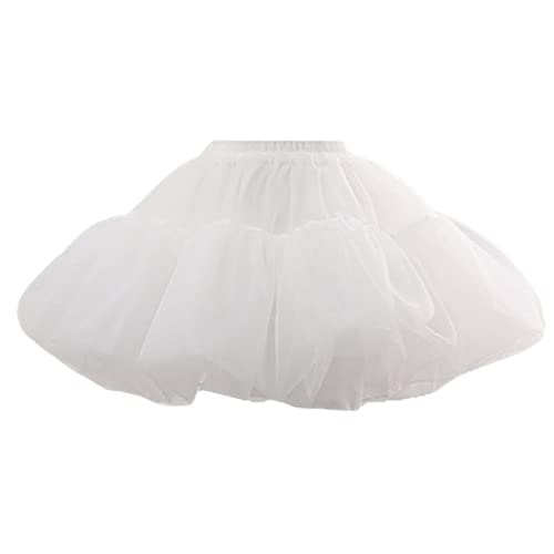 Women'S Petticoat 50s 4 Levels Hoopless Short Length Tulle Crinoline Underskirts Dress Bubble Skirt Above Knee