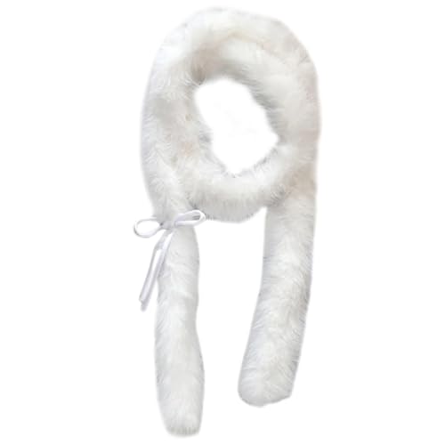 Popular Skinny Scarf For Winter Plush Long Scarf With Bowknot For Women Girl Neckwear Plush Neck Warmer Eye Catching Furry
