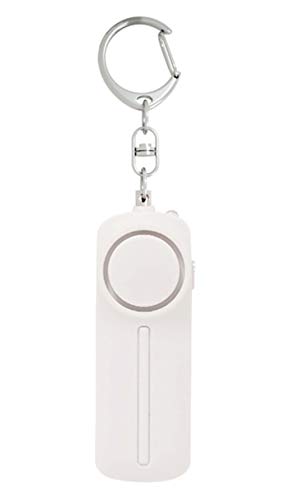 Self Defense Personal Alarm Siren- 130 dB Loud Emergency Alarm Keychain with LED Light- Security Personal Protection Devices for Women Girls Kids and Elderly (White)