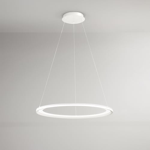 Lustre suspendu EDGE LED 86W Perenz blanc mat pour salon