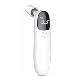 IndoTeam Digitales Ohrthermometer für Erwachsene & Kinder - Infrarot-Stirnthermometer schnell & präzise, sofortiges Ablesen, Fieberalarm & LCD-Display - Infrarot-Thermometer für den Familiengebrauch