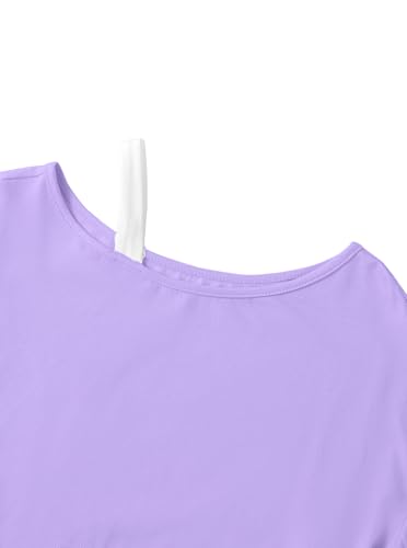 Image of Girls Off The Shoulder Tops Asymmetrical Short Sleeve Crop Top Cute Summer Tee Shirts