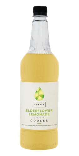 Simply Elderflower Lemonade Cooler, Suitable for Vegans, Beverage Syrup for Cocktails, Mocktails & Lemonades (1 Litre)