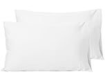 Sylvanora Pillow Cases 2 Pack, Soft & Premium 100% Egyptian Cotton Bedding, Breathable with Envelope Closure, Standard Size 50x75cm (White, Pack of 2)