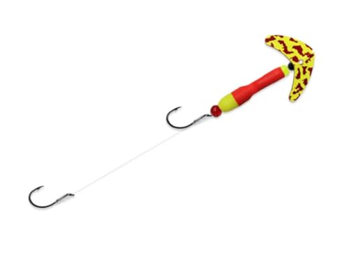 Mack's Lure 63104 Walley Pop - Crawler Series - Floater Rig Chartreuse Red Tiger
