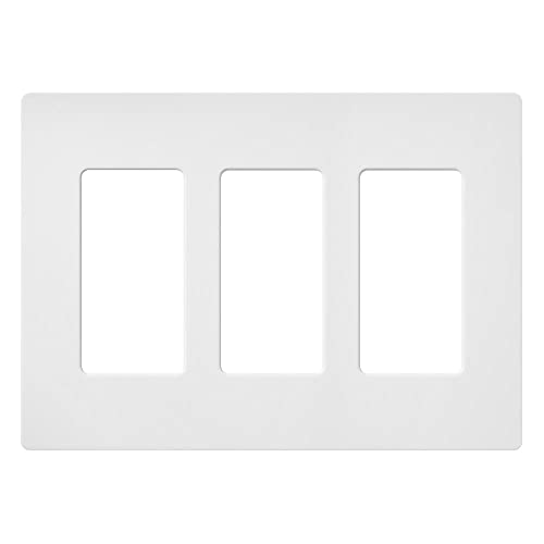 Lutron Claro 3 Gang Decorator/Rocker Wallplate, Satin, Snow (1-Pack) | SC-3-SW