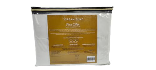 Dream Zone 1000 Thread Count Pima Cotton King Sheet Set in White (White King)
