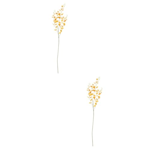 OUNONA 2 Uds Flor Artificial Oncidium Falso Decoración del Hogar Decoración De Boda China Ramos De Orquídeas Artificiales Tallos De Orquídeas Artificiales Flores Falsas De Seda Planta