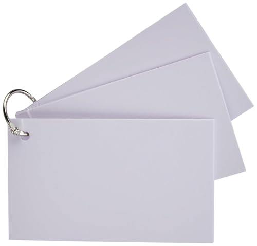 Image of AccuPrints Unruled Index Flash Card - 3x5 inch, White, 200 Cards, 220 GSM - with Free Binder Rings for Short Notes, Cue Cards, Exam, Interview Preparation (3x5 inch Plain - 200 Sheets)