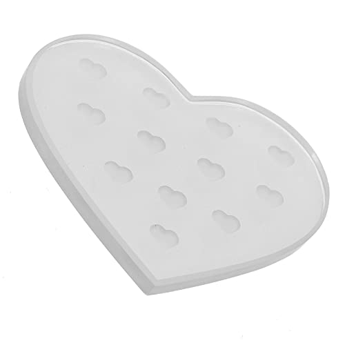 Angoily Glass Eyelash Grafting Holder Pallet 12 Hole Heart Shape Pad for Lash Extensions